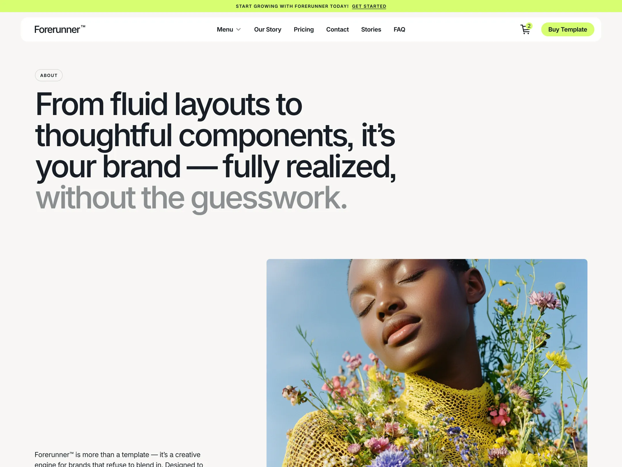 Forerunner template about page